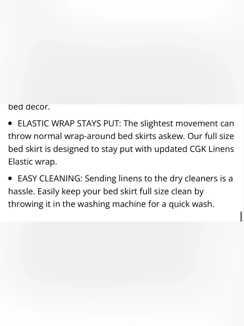 BLACK Wrap-Around BedSkirt 12” Drop FULL